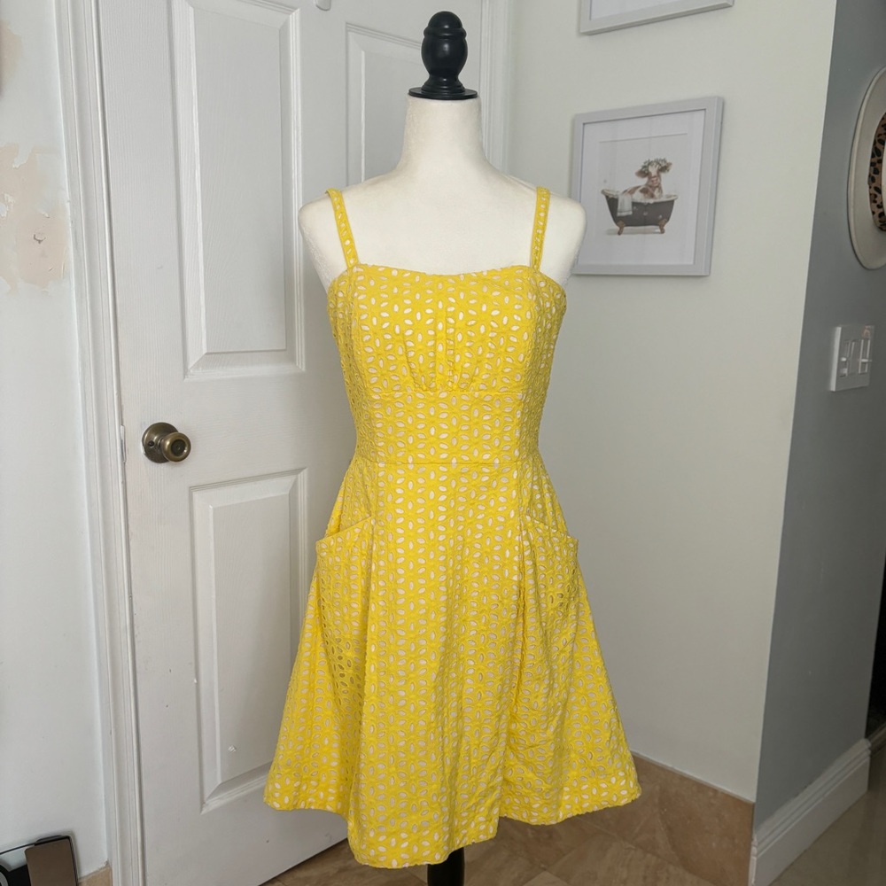 Lilly Pulitzer Blossom Dress | Pineapple Juice | Oval Flower Petal Eyelet - Picture 2 of 9